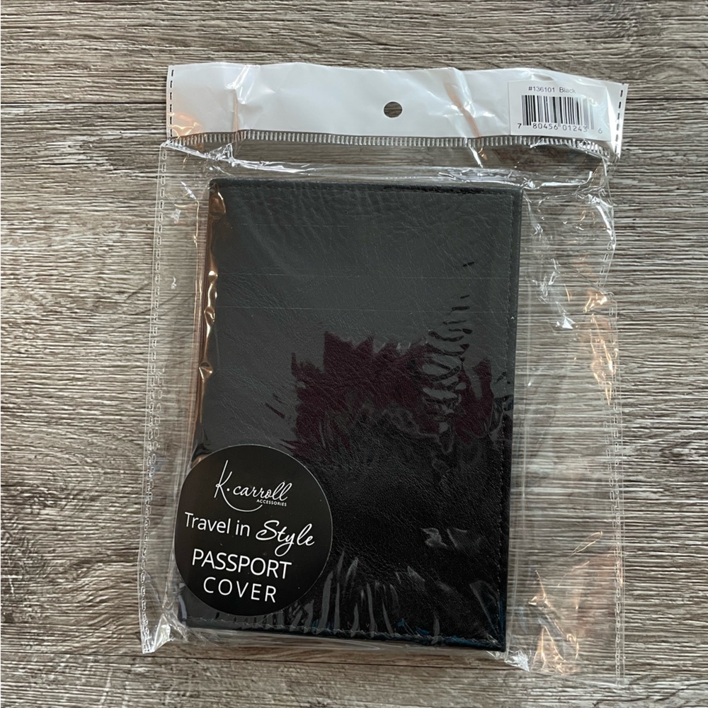 NWT K•Carroll “Black” Passport Cover as an added protection for your passport-#1